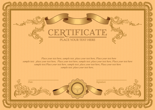 Classical styles certificate template vectors 03 template classical certificate   