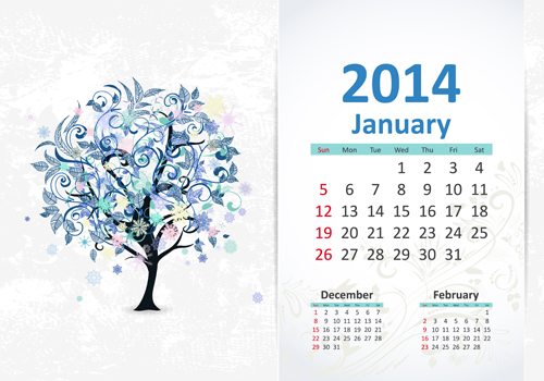 January 2014 Calendar vector January calendar 2014   