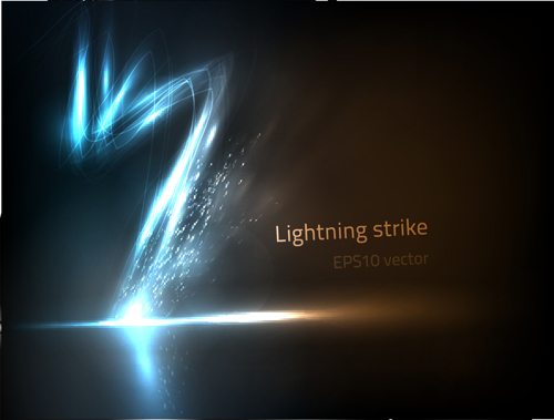 Lightning strike effect background vector strike lightning effect background   