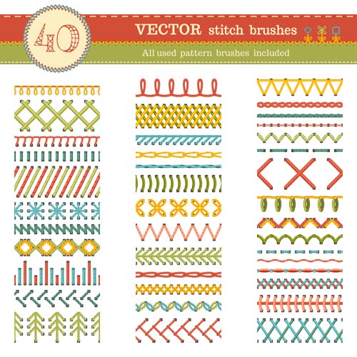 Sewing colored border seamless vector 04 sewing seamless border   