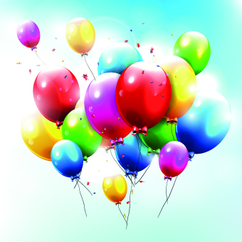 Colored Happy Birthday balloons vector 01 happy birthday colored balloons balloon   