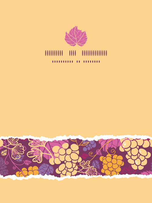 Ripped open paper with grape background vector   