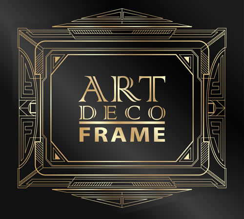 Retro styles art deco frames vector material 01 styles Retro font material frames deco   