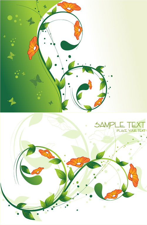 Flowers green background vector pattern leaves background green leaves   