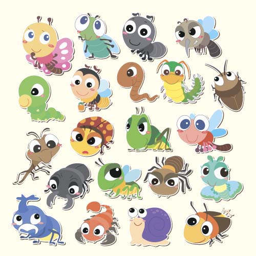 Cartoon Insects cute vectors insects cute cartoon   