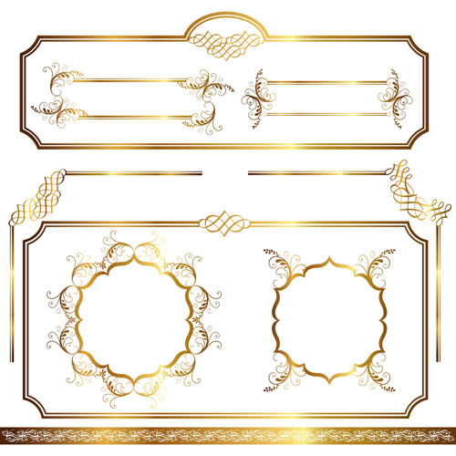 Simple golden ornaments frames vector simple ornaments golden frames   