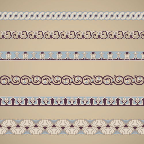 Ornaments tiling borders seamless vectors 01 seamless ornaments borders   