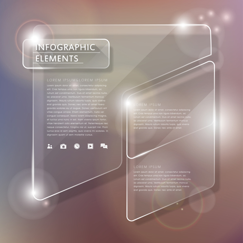 Transparent glass business infographics vector 01 transparent infographic glass business   