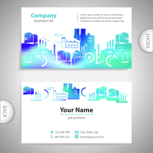 Excellent business cards front back template vector 09 template vector front Excellent cards business cards business back   