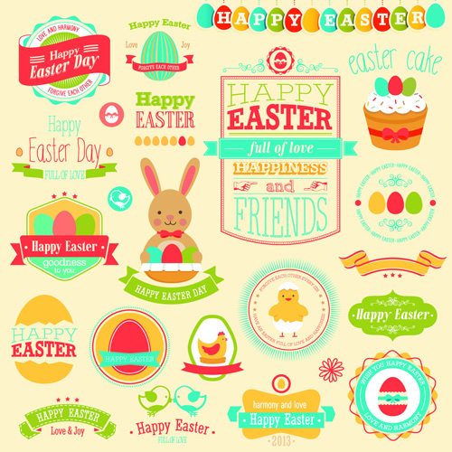 Vintage Easter Elements vector 03 vintage elements element easter   