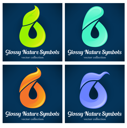 Glossy nature symbols vector material 01 symbols symbol nature material glossy   
