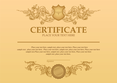 Classical styles certificate template vectors 02 classical certificate template certificate   