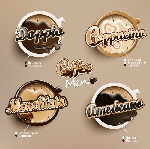 Modern coffee labels with elements vector 02 modern labels label elements element coffee   