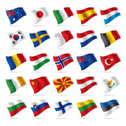 Different World Flags elements vector 02 world flags elements element different   