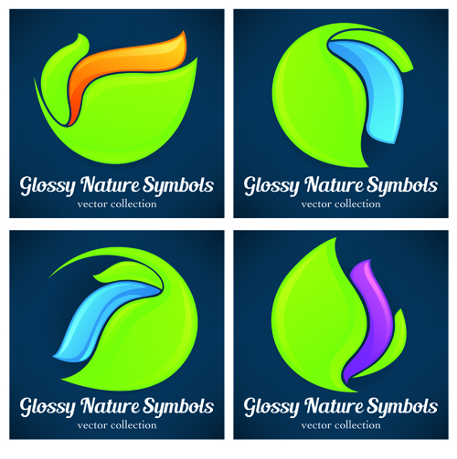 Glossy nature symbols vector material 02 symbols symbol nature material glossy   