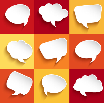 Paper speech bubbles vector material speech bubbles paper bubbles   