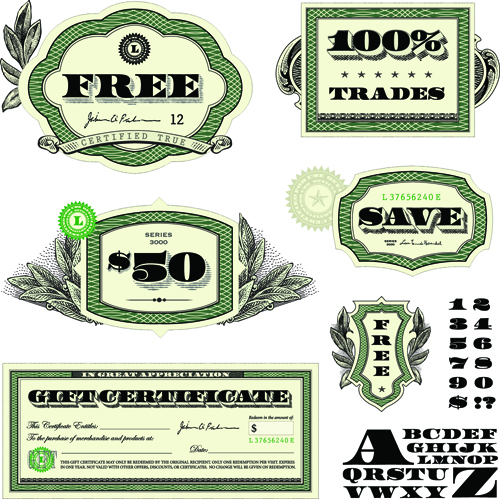 Classic financial labels vector graphics 01 labels label financial classic   