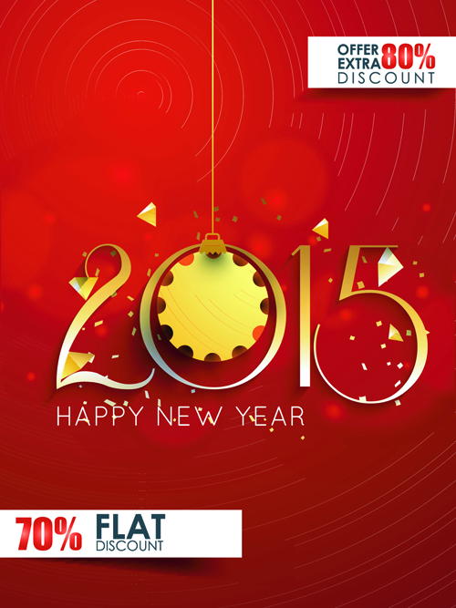 Original design 2015 new year discount flyer cover vector 01 new year flyer discount cover 2015   