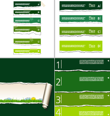 Torn paper eco style banners vector 01 torn paper paper eco banners banner   