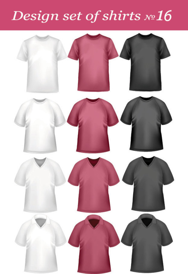 design set of shirts vector template 03 shirts   