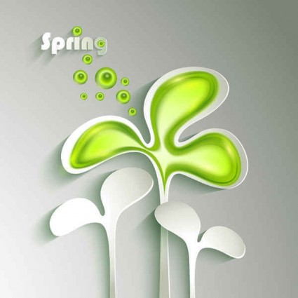 Spring paper green design vector 01   