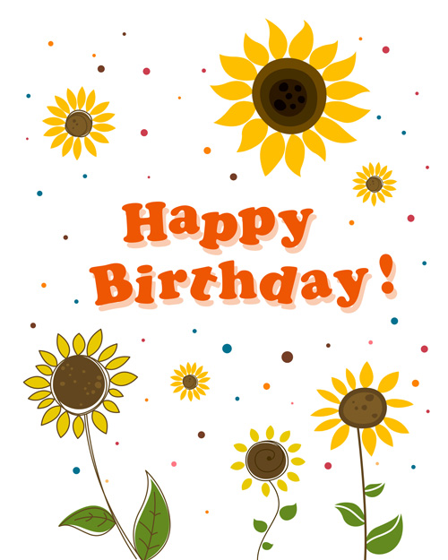 Cute flower with Happy birthday greeting cards vector 05 happy birthday greeting flower cards   