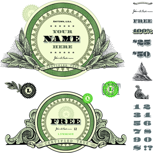 Classic financial labels vector graphics 04 labels label financial classic   