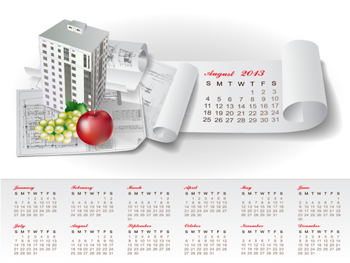 Set of Creative Calendar 2013 design vector 12 creative calendar 2013   