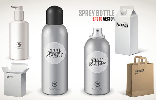 Spray bottle package vector spray package bottle   