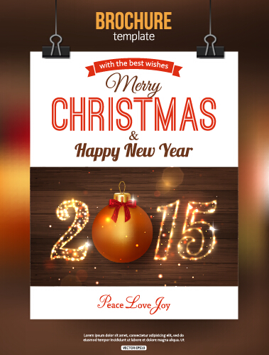 2015 Christmas and new year brochure vector material 07 new year christmas brochure 2015   