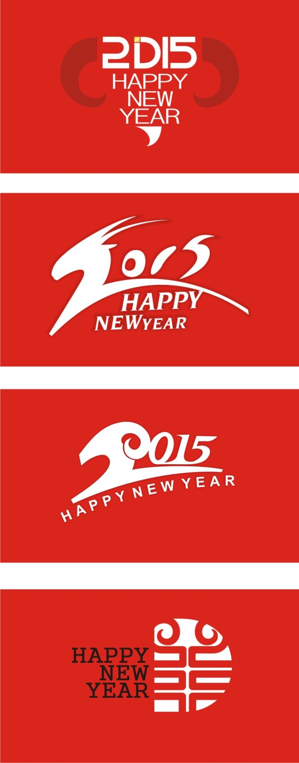 Red style 2015 new year backgrounds art design Red style new year backgrounds 2015   