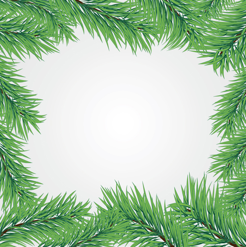 Set of Christmas needles frames vector material 04 needles material frames frame christmas   