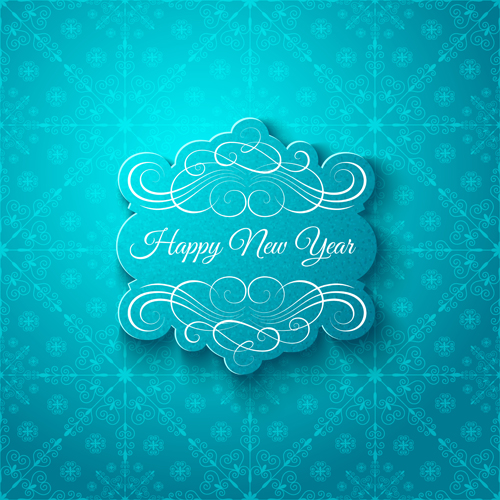 Elegant new year card with snowflake pattern vector 01 year snowflake pattern new elegant card   