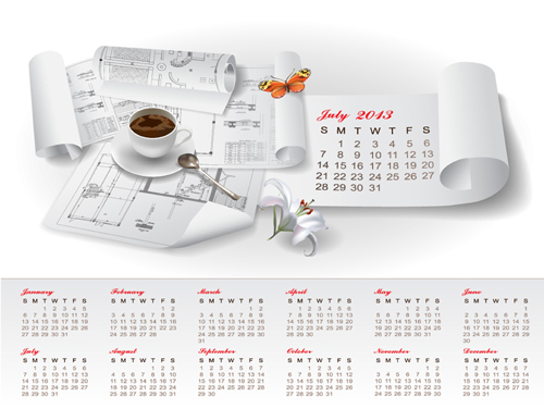 Set of Creative Calendar 2013 design vector 05 creative calendar 2013   