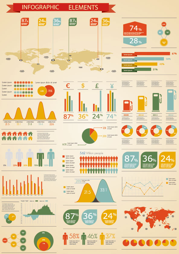 graphical chart 04 design vector world Villain statistics ring ribbon percentages map of infographics infographics graphs diagram data drawing data   