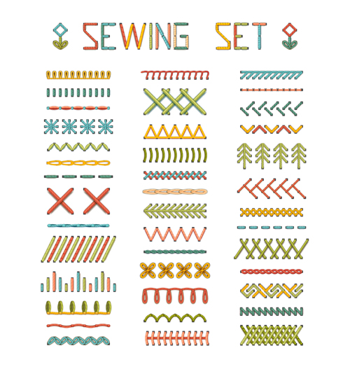 Sewing colored border seamless vector 03 sewing seamless border   