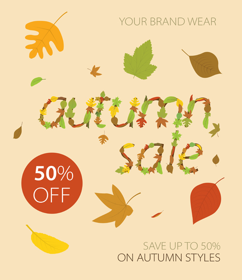 Creative Autumn sale design vector 05 sale design sale creative autumn   