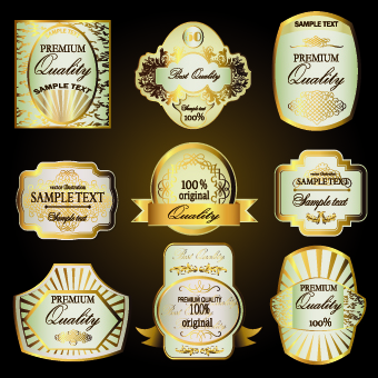 Retro label luxury design vector 01 Retro font luxury label   