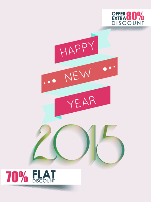 Original design 2015 new year discount flyer cover vector 05 original new year flyer discount design cover 2015   