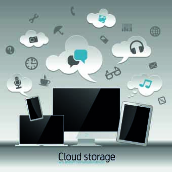 Cloud storage design elements vector 03 storage element design elements   