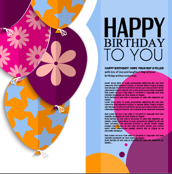 Template birthday greeting card vector material 04 greeting card vector card birthday   