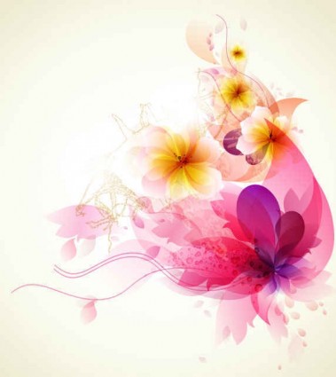 Refreshing flowers dream background art vector flowers fancy background   