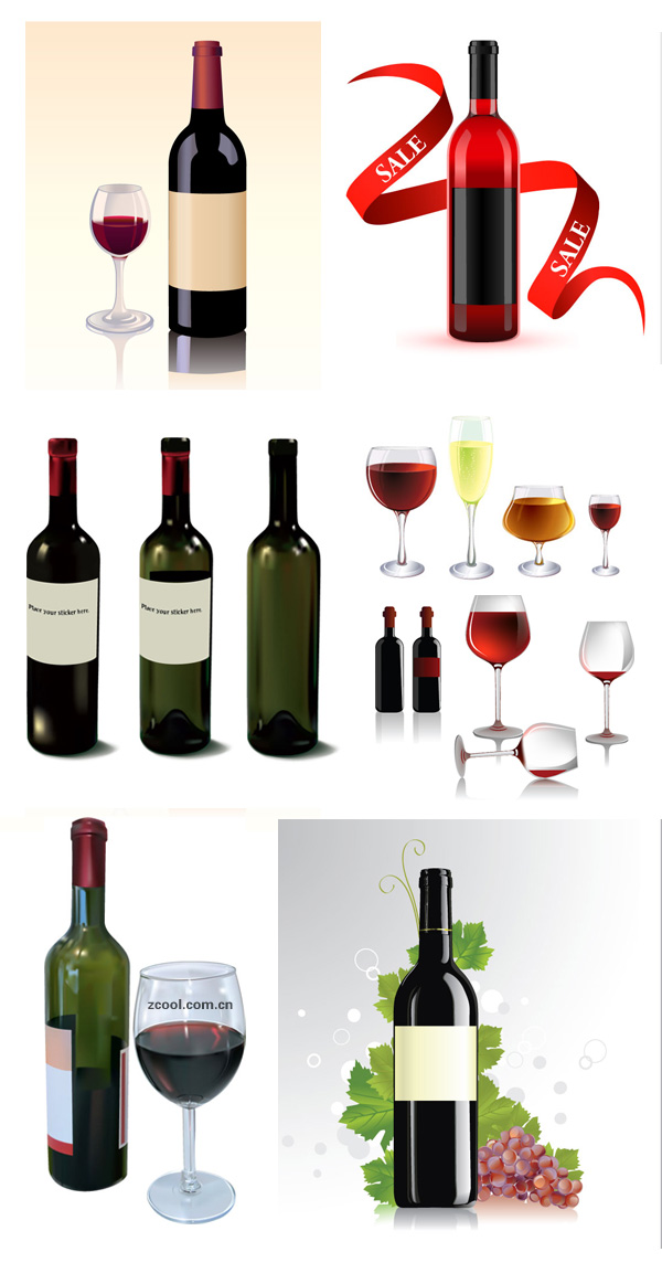 Wine bottles and glasses vector wine glass wine vector ribbons ribbon red wine grape leaves grape glass champagne   