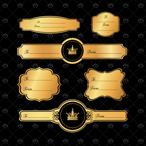 Luxury crown banners vector 01 luxury crown banners   