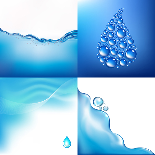 Vector water art backgrounds set water backgrounds   