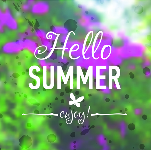 Hello summer blurred background 05 vector summer red background blurred background   