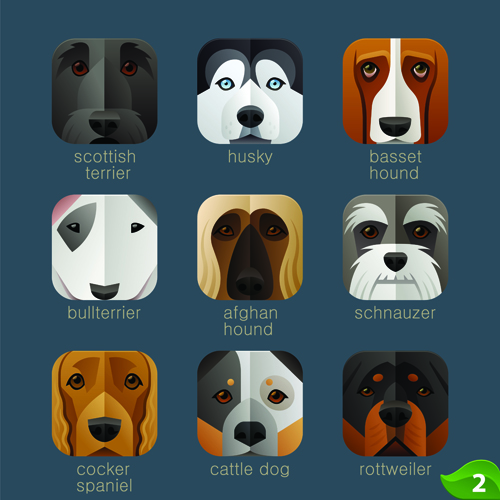 Funny animal icons flat style vector 07 icons funny Animal   