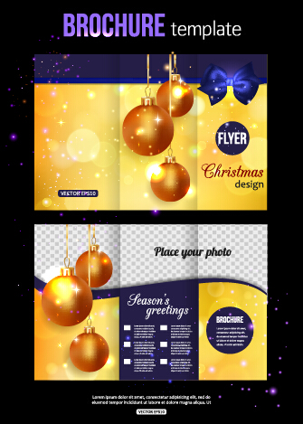 2015 Christmas and new year brochure vector material 08 new year christmas brochure 2015   