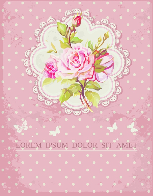 Vintage Flower Congratulation Cards vector 02 vintage flower congratulation cards card   