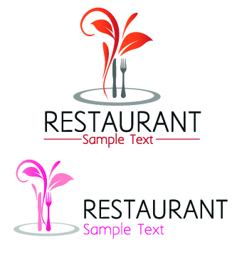 Restaurant Logos with Menu Illustration vector 02 restaurant logo restaurant menu logos logo illustration   